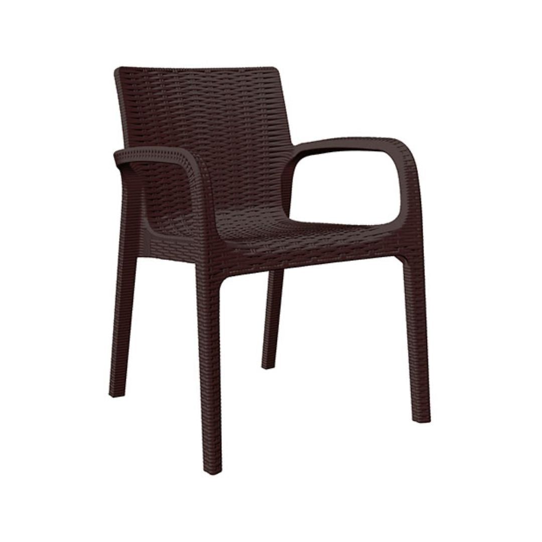 Koppla sillón exterior con brazos tipo rattan