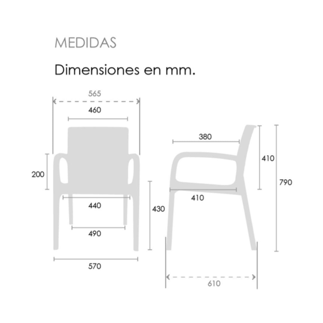 Koppla sillón exterior con brazos tipo rattan