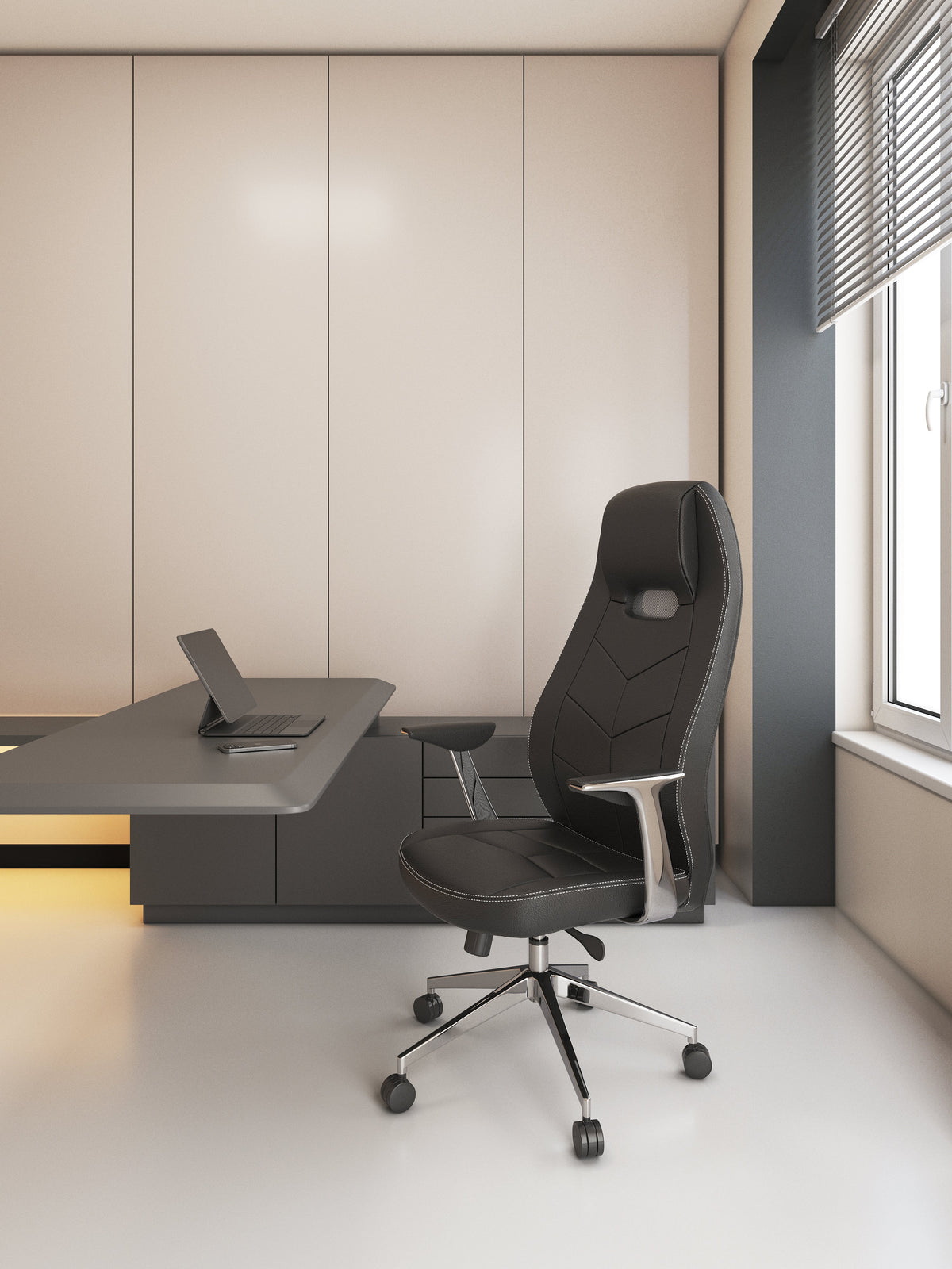 Alufsen silla directiva respaldo alto