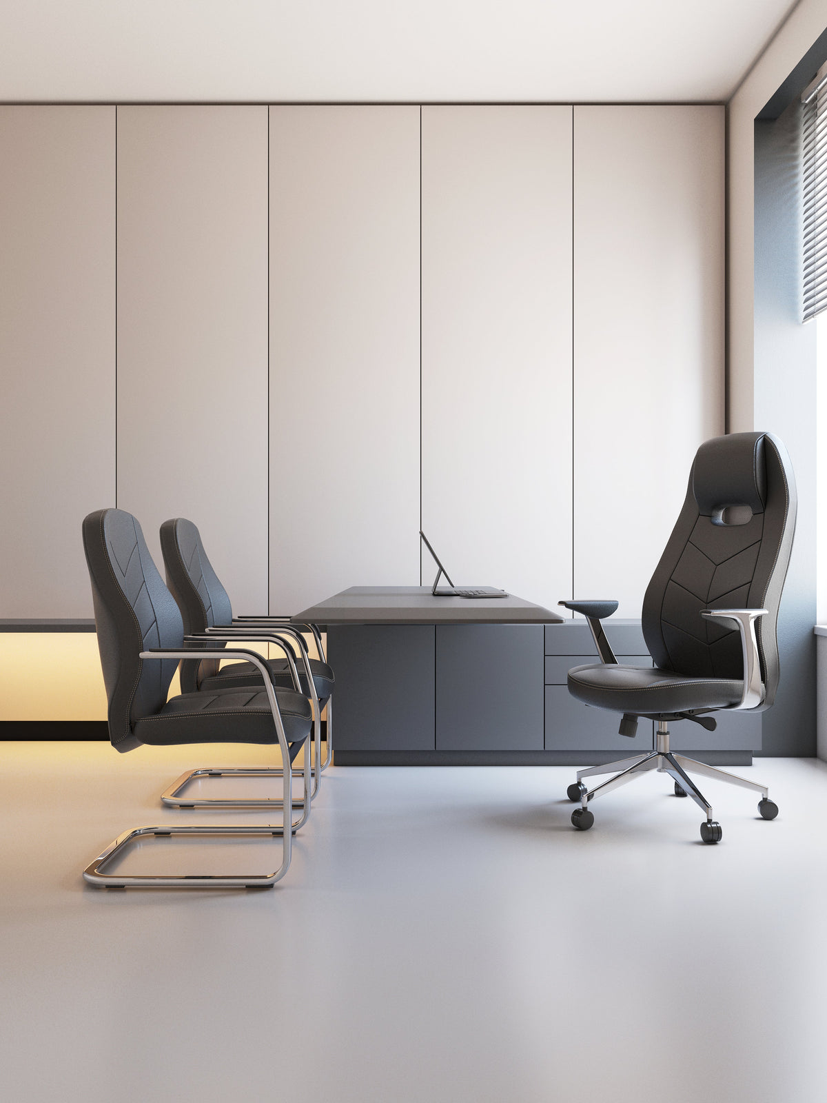 Alufsen silla directiva respaldo alto