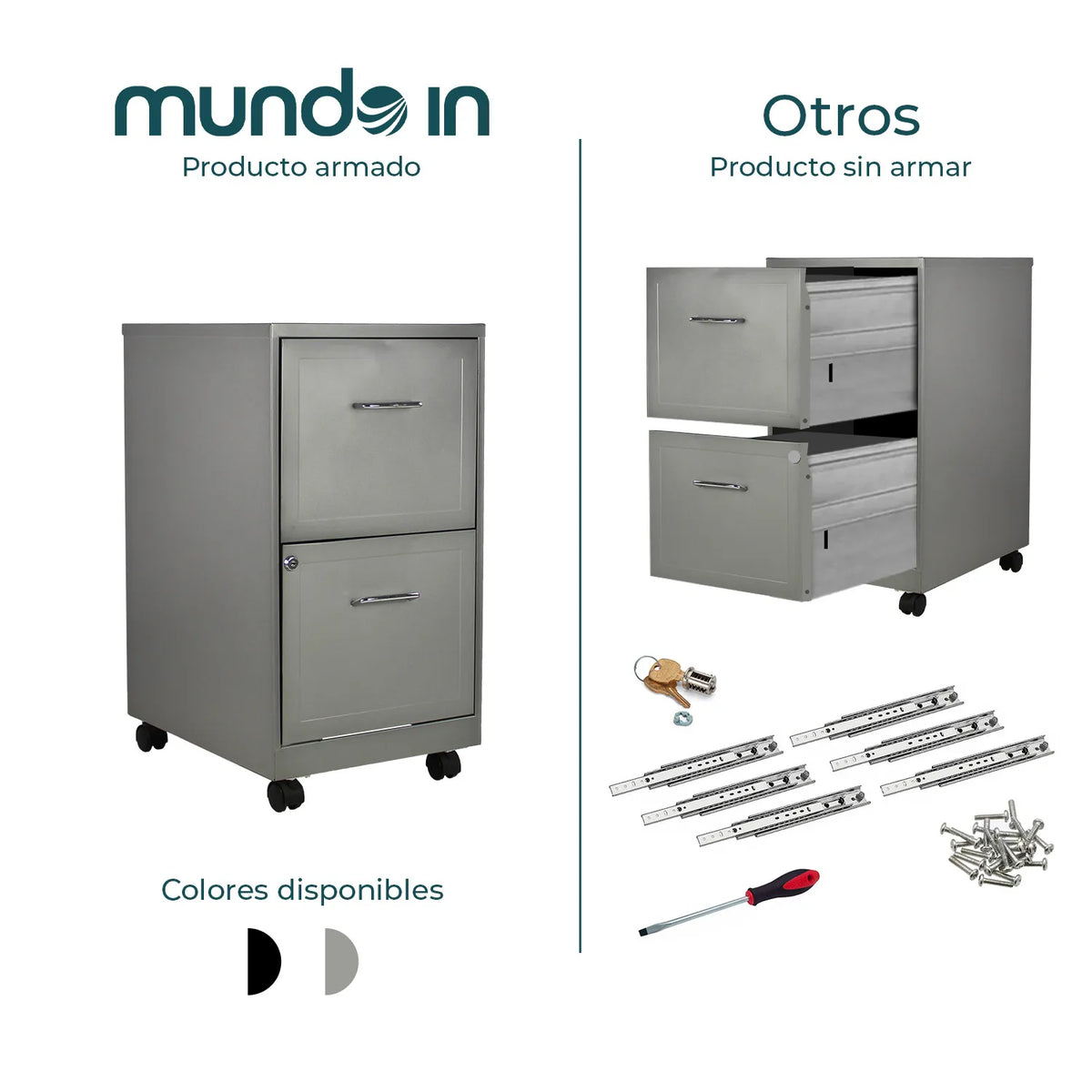 Archivero Metalico 2 Gav 15478 Gris