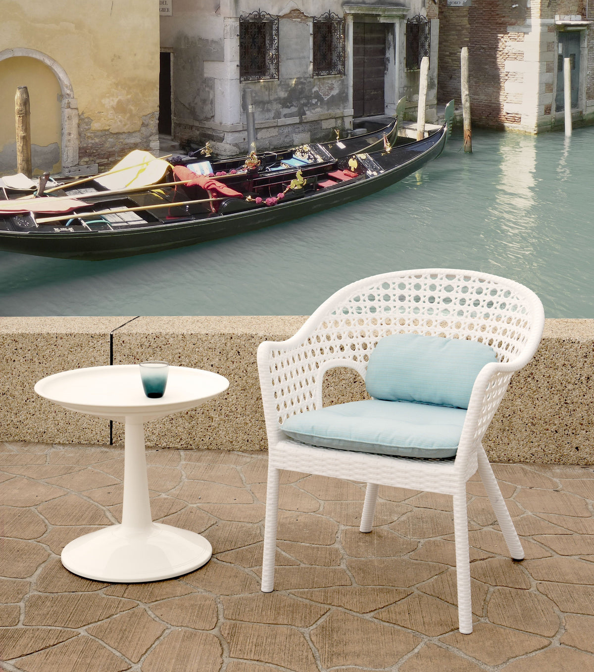 Iris sillón exterior con brazos tipo rattan