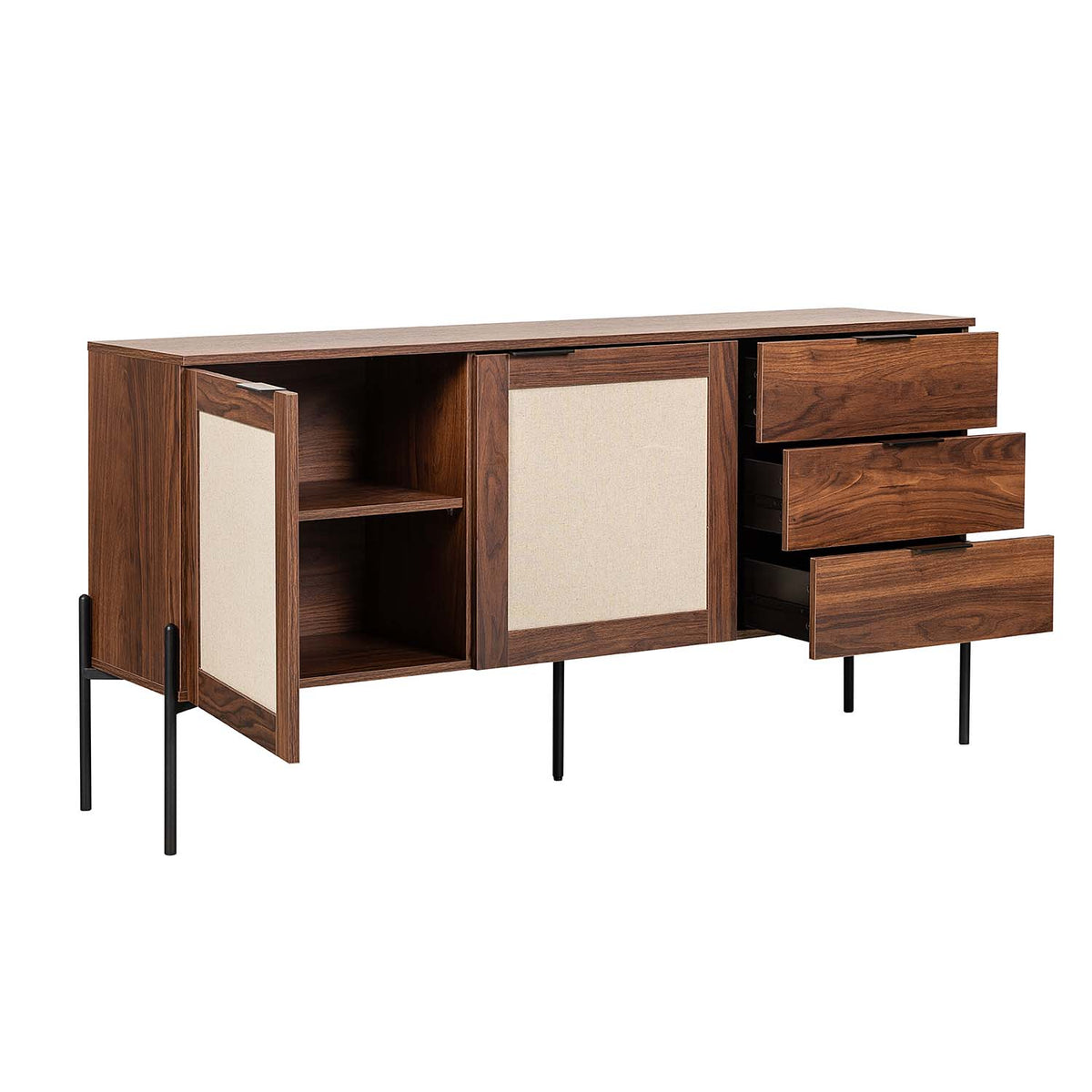Credenza Imperia 160X40 Negro Nogal