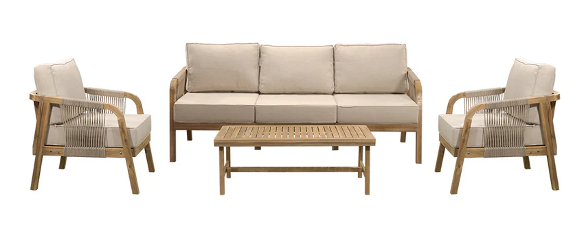 Set de sala Emilia con individual, love seat y mesa de centro