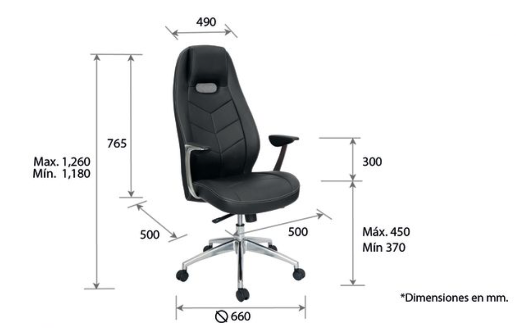 Alufsen silla directiva respaldo alto