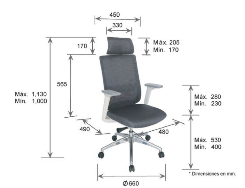 Soho silla ejecutiva con cabecera, estructura