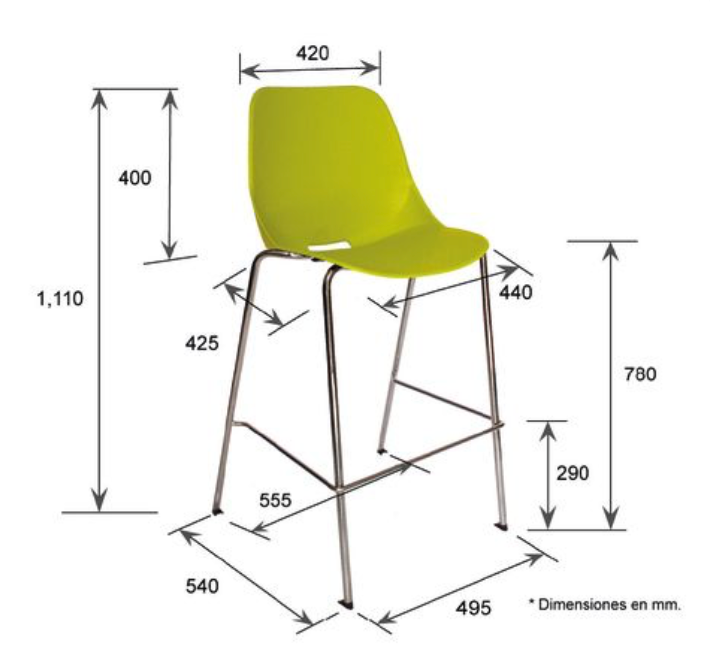 Quick taburete alto 75 cm