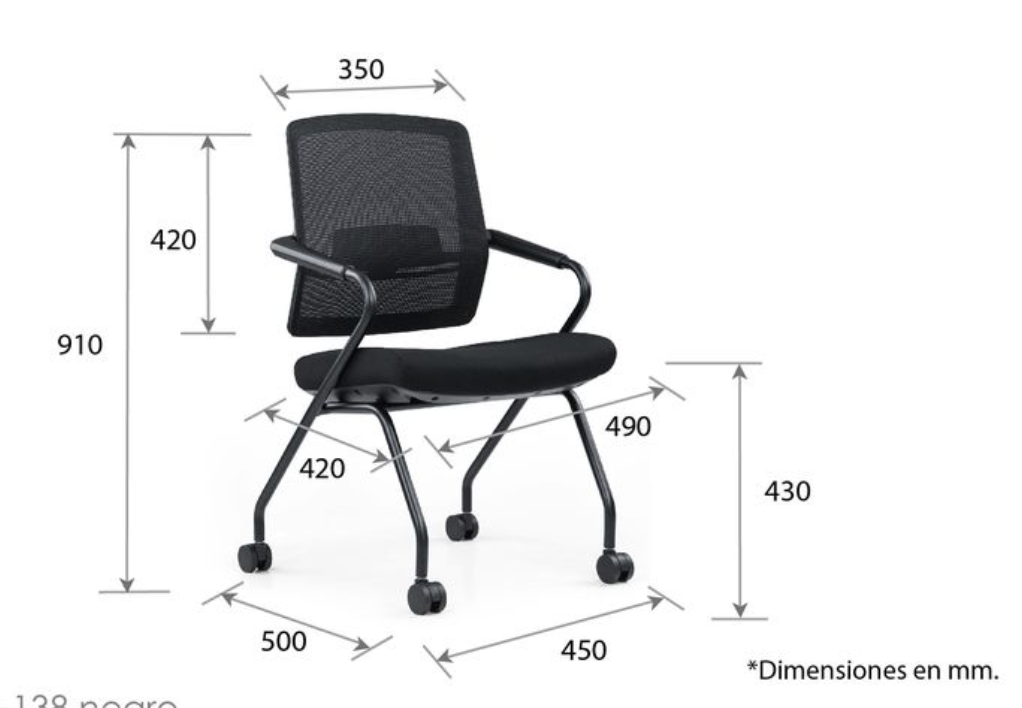 Flex silla visitante plegable con ruedas