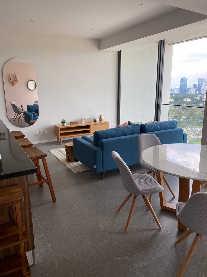 Interiorismo residencial: sala y comedor de departamento