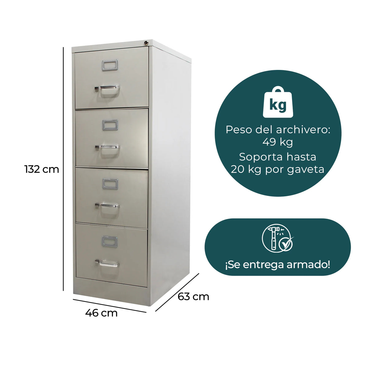 Archivero Metalico 4 Gav 14118 Arena