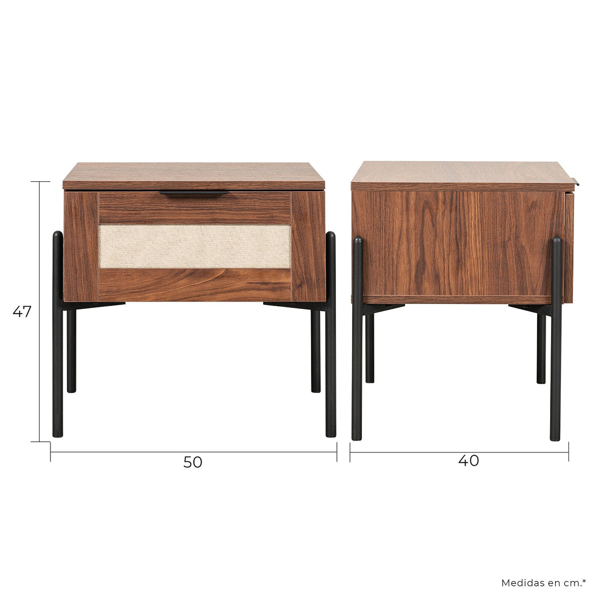 Buro Imperia 50X40 Negro Nogal