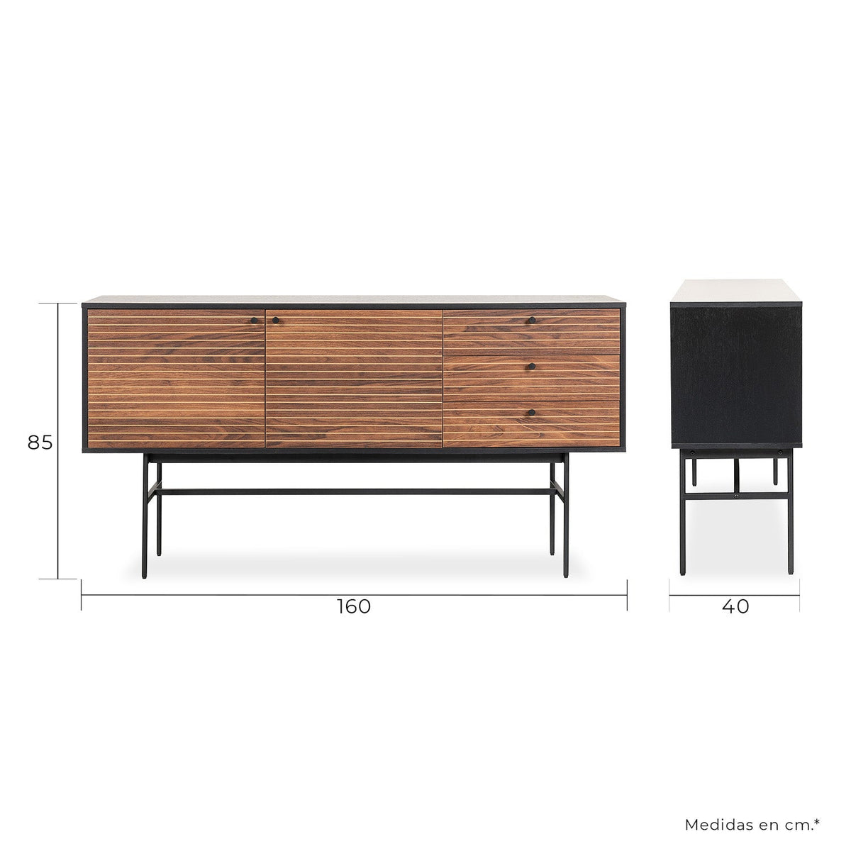 Credenza Piamonte 160X40 Negro