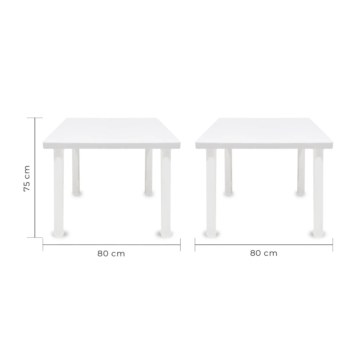 Mesa Desarmable JM 80x80 Plastico Blan