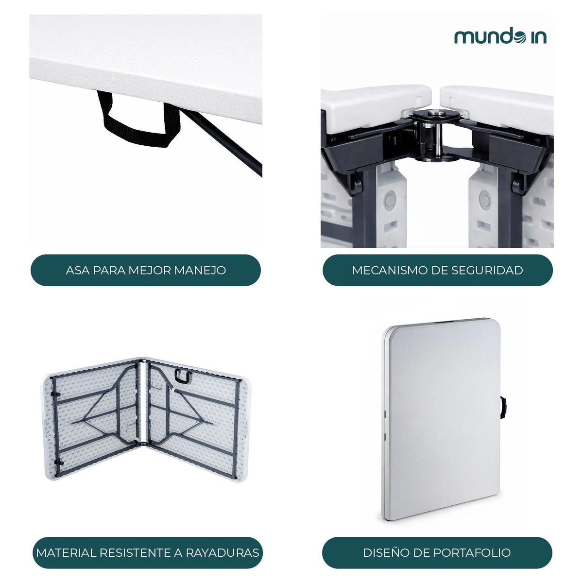 Mesa Plegable 180 Vicenza Blanco